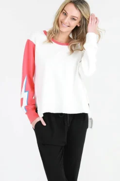 3rd Story Eden Contrast Thunderbolt Sweatshirt< Sweatshirts|Sweatshirts