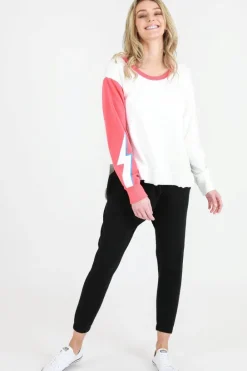 3rd Story Eden Contrast Thunderbolt Sweatshirt< Sweatshirts|Sweatshirts