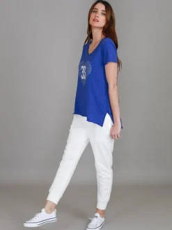 3rd Story Ellie 3S Logo Stripe Heart Short Sleeve T Shirt< Short Sleeves