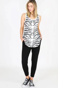 3rd Story Eloise Zebra Print Tank Top< Tanks