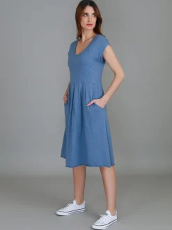 3rd Story Evelyn Midi Dress with Pockets< Short Sleeve Dress