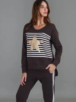 3rd Story Geneva Gold Star Stripe Sweatshirt< Sweatshirts|Sweatshirts