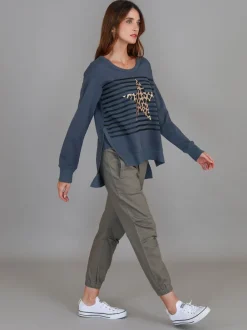 3rd Story Geneva Leopard Star Stripe Sweatshirt< Sweatshirts|Sweatshirts