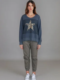 3rd Story Geneva Leopard Star Stripe Sweatshirt< Sweatshirts|Sweatshirts
