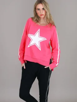 3rd Story Gerry Superstar Print with Stripe Sleeve Sweatshirt< Sweatshirts|Sweatshirts