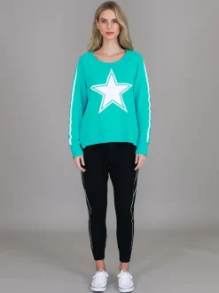 3rd Story Gerry Superstar Print with Stripe Sleeve Sweatshirt< Sweatshirts|Sweatshirts