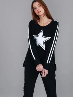 3rd Story Gerry Superstar Print with Stripe Sleeve Sweatshirt< Sweatshirts|Sweatshirts