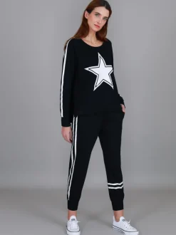 3rd Story Gerry Superstar Print with Stripe Sleeve Sweatshirt< Sweatshirts|Sweatshirts
