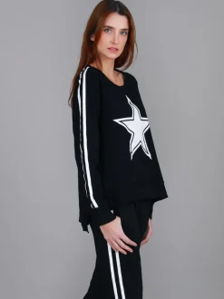 3rd Story Gerry Superstar Print with Stripe Sleeve Sweatshirt< Sweatshirts|Sweatshirts
