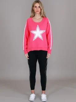 3rd Story Gerry Superstar Print with Stripe Sleeve Sweatshirt< Sweatshirts|Sweatshirts