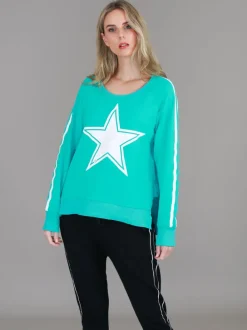 3rd Story Gerry Superstar Print with Stripe Sleeve Sweatshirt< Sweatshirts|Sweatshirts