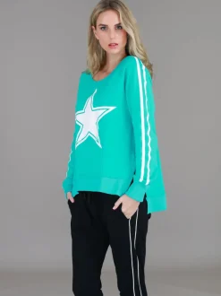3rd Story Gerry Superstar Print with Stripe Sleeve Sweatshirt< Sweatshirts|Sweatshirts