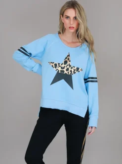 3rd Story Ginger Leopard Print Splice Star Sweatshirt< Sweatshirts|Sweatshirts