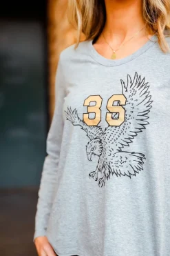 3rd Story Ginny Eagle Print Long Sleeve T Shirt< Long Sleeves