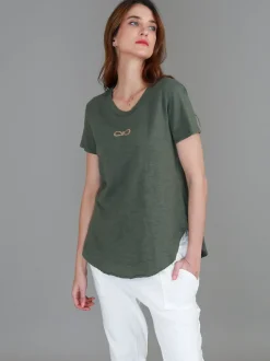 3rd Story Gracie Gold Bow Short Sleeve T Shirt< Short Sleeves