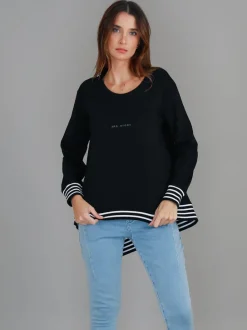 3rd Story Gwyneth Striped Rib Sweatshirt< Sweatshirts|Sweatshirts