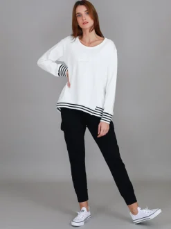 3rd Story Gwyneth Striped Rib Sweatshirt< Sweatshirts|Sweatshirts