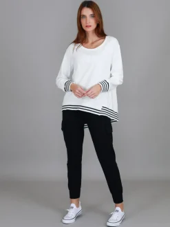 3rd Story Gwyneth Striped Rib Sweatshirt< Sweatshirts|Sweatshirts