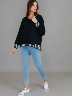 3rd Story Gwyneth Striped Rib Sweatshirt< Sweatshirts|Sweatshirts