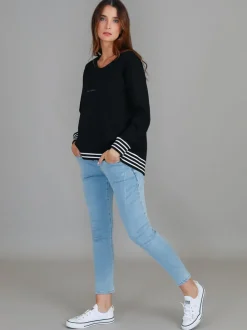 3rd Story Gwyneth Striped Rib Sweatshirt< Sweatshirts|Sweatshirts