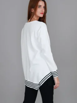 3rd Story Gwyneth Striped Rib Sweatshirt< Sweatshirts|Sweatshirts