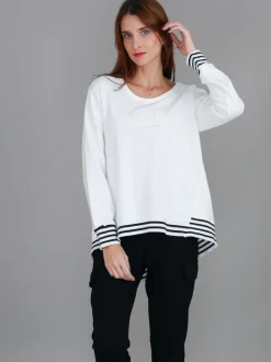 3rd Story Gwyneth Striped Rib Sweatshirt< Sweatshirts|Sweatshirts