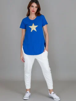 3rd Story Hara Glitter Gold Star Short Sleeve T Shirt< Short Sleeves