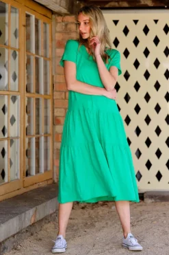 3rd Story Hazel Tiered Midi Dress< Short Sleeve Dress