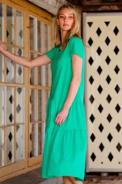 3rd Story Hazel Tiered Midi Dress< Short Sleeve Dress
