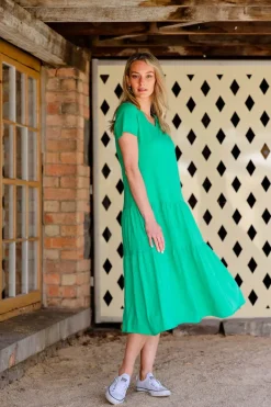 3rd Story Hazel Tiered Midi Dress< Short Sleeve Dress