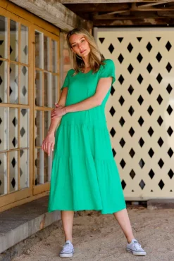 3rd Story Hazel Tiered Midi Dress< Short Sleeve Dress