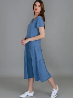 3rd Story Hazel Tiered Midi Dress< Short Sleeve Dress