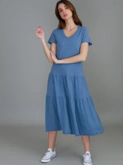 3rd Story Hazel Tiered Midi Dress< Short Sleeve Dress