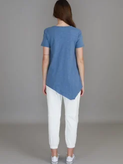 3rd Story Helena Asymmetrical Hem T Shirt< Short Sleeves