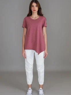 3rd Story Helena Asymmetrical Hem T Shirt< Short Sleeves