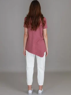 3rd Story Helena Asymmetrical Hem T Shirt< Short Sleeves