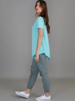3rd Story Helena Asymmetrical Hem T Shirt< Short Sleeves