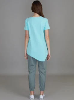3rd Story Helena Asymmetrical Hem T Shirt< Short Sleeves