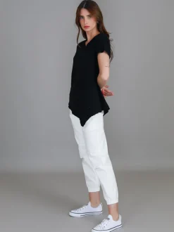 3rd Story Helena Asymmetrical Hem T Shirt< Short Sleeves