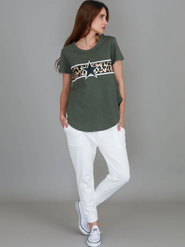 3rd Story Imogen Leopard Star Short Sleeve T Shirt< Short Sleeves