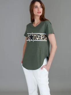 3rd Story Imogen Leopard Star Short Sleeve T Shirt< Short Sleeves