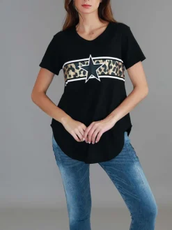3rd Story Imogen Leopard Star Short Sleeve T Shirt< Short Sleeves