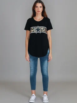 3rd Story Imogen Leopard Star Short Sleeve T Shirt< Short Sleeves