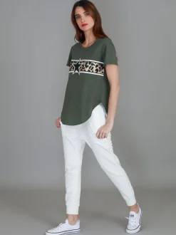 3rd Story Imogen Leopard Star Short Sleeve T Shirt< Short Sleeves