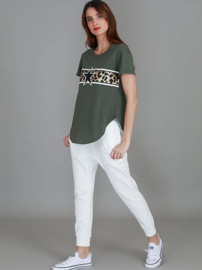 3rd Story Imogen Leopard Star Short Sleeve T Shirt< Short Sleeves