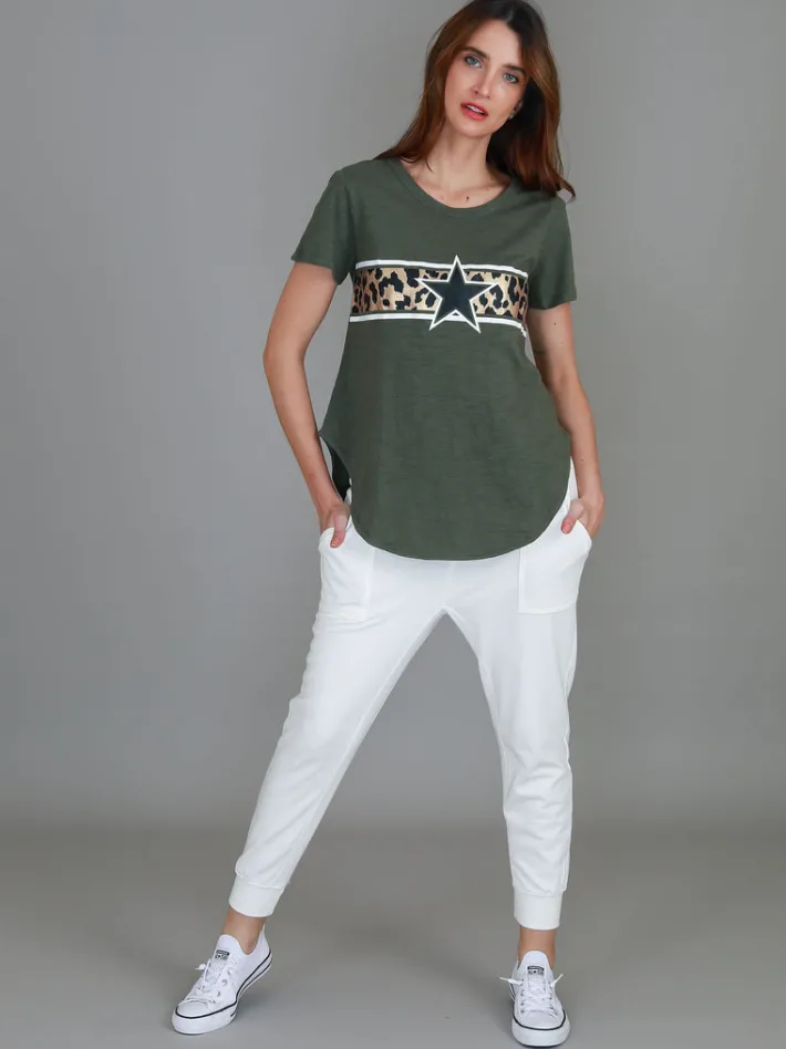 3rd Story Imogen Leopard Star Short Sleeve T Shirt< Short Sleeves
