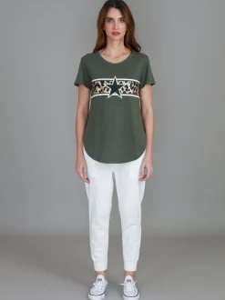 3rd Story Imogen Leopard Star Short Sleeve T Shirt< Short Sleeves