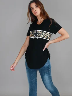 3rd Story Imogen Leopard Star Short Sleeve T Shirt< Short Sleeves