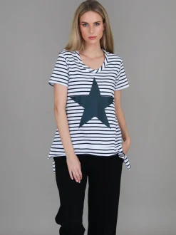 3rd Story Ink Star Stripe T Shirt< Short Sleeves