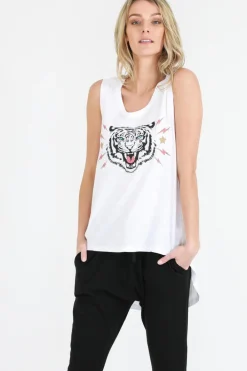 3rd Story Isabelle Tiger Bolt Tank Top< Tanks